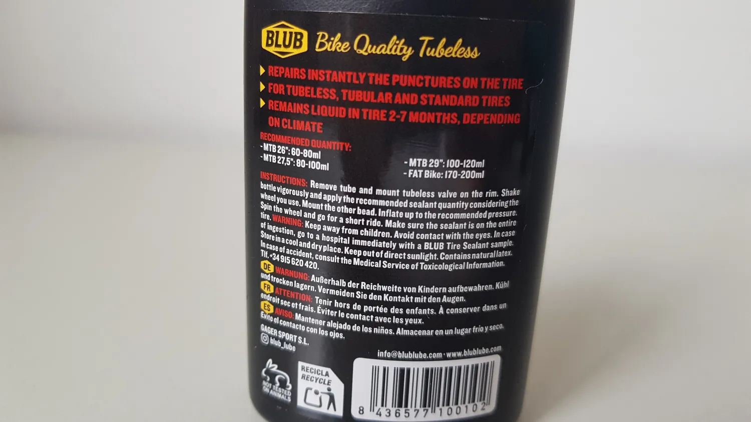 BLUB lattice tubeless MTB antiforatura naturale