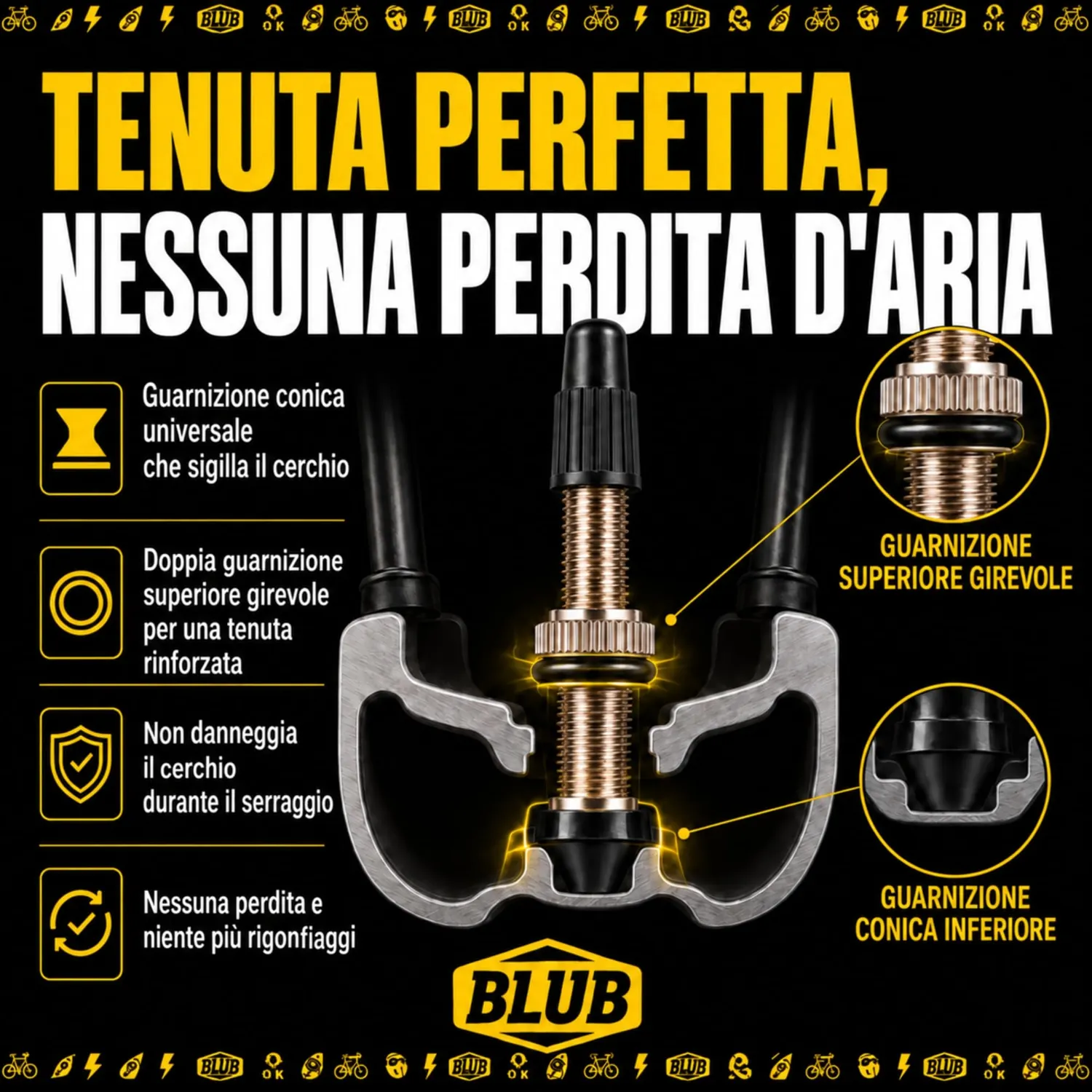 BLUB Valvole Tubeless MTB 44 mm 2 Pezzi