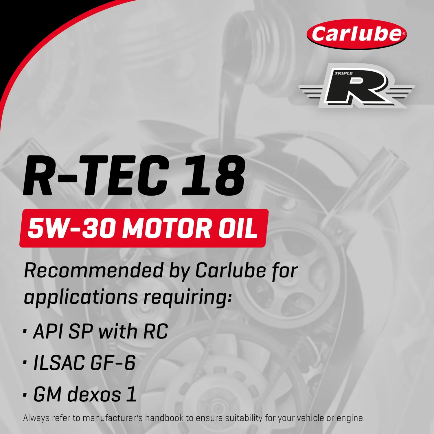 Carlube Triple R R-Tec 18 5W-30 olio motore 1L ibride