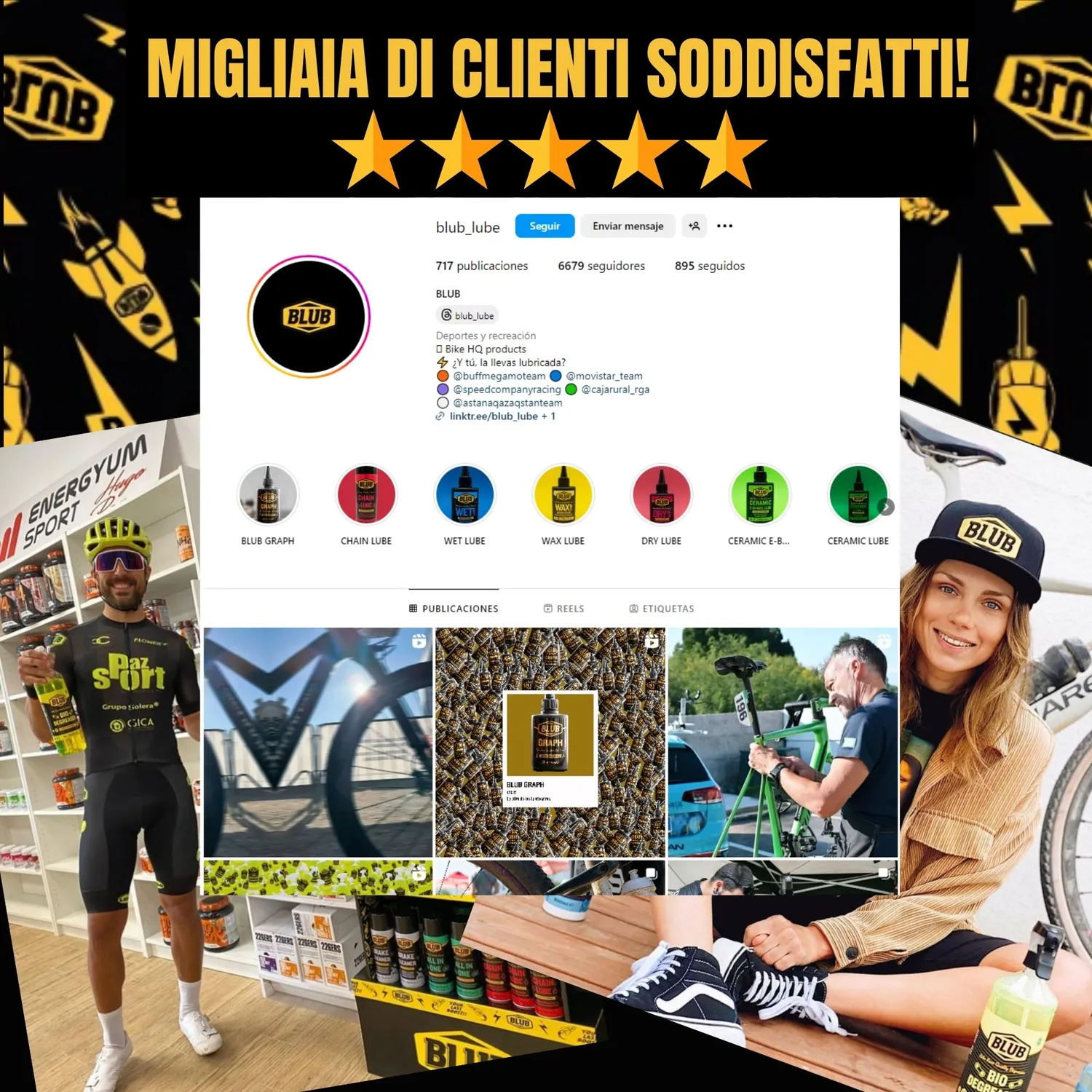 BLUB kit pulizia bici 3 spazzole MTB setole rinforzate