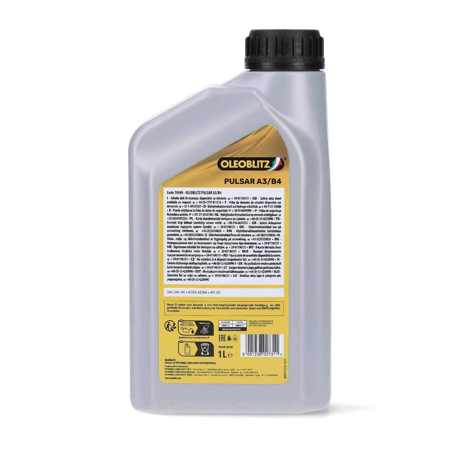 Oleoblitz Pulsar 5W-40 olio motore sintetico A3/B4