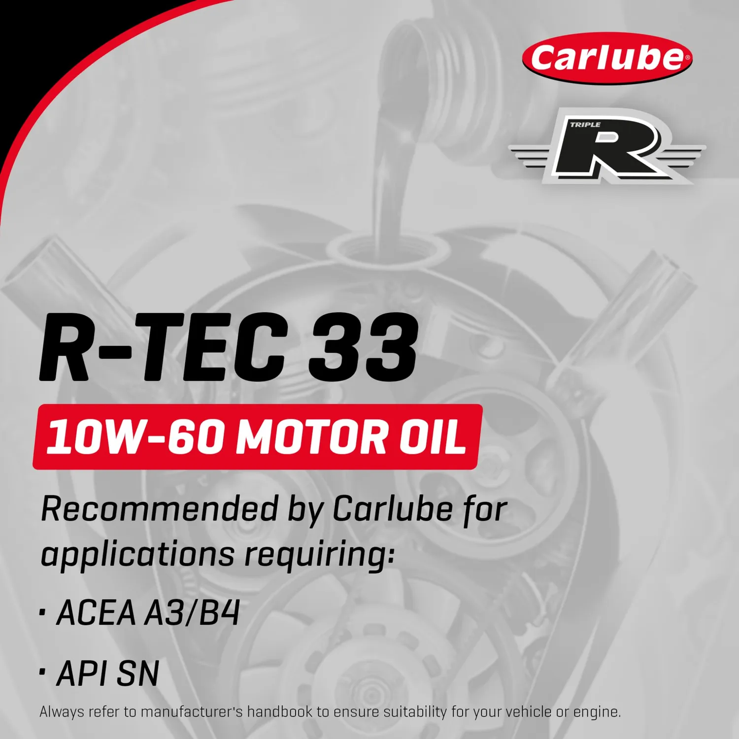 Carlube Triple R R-Tec 33 10W-60 olio motore 5 litri sintetico