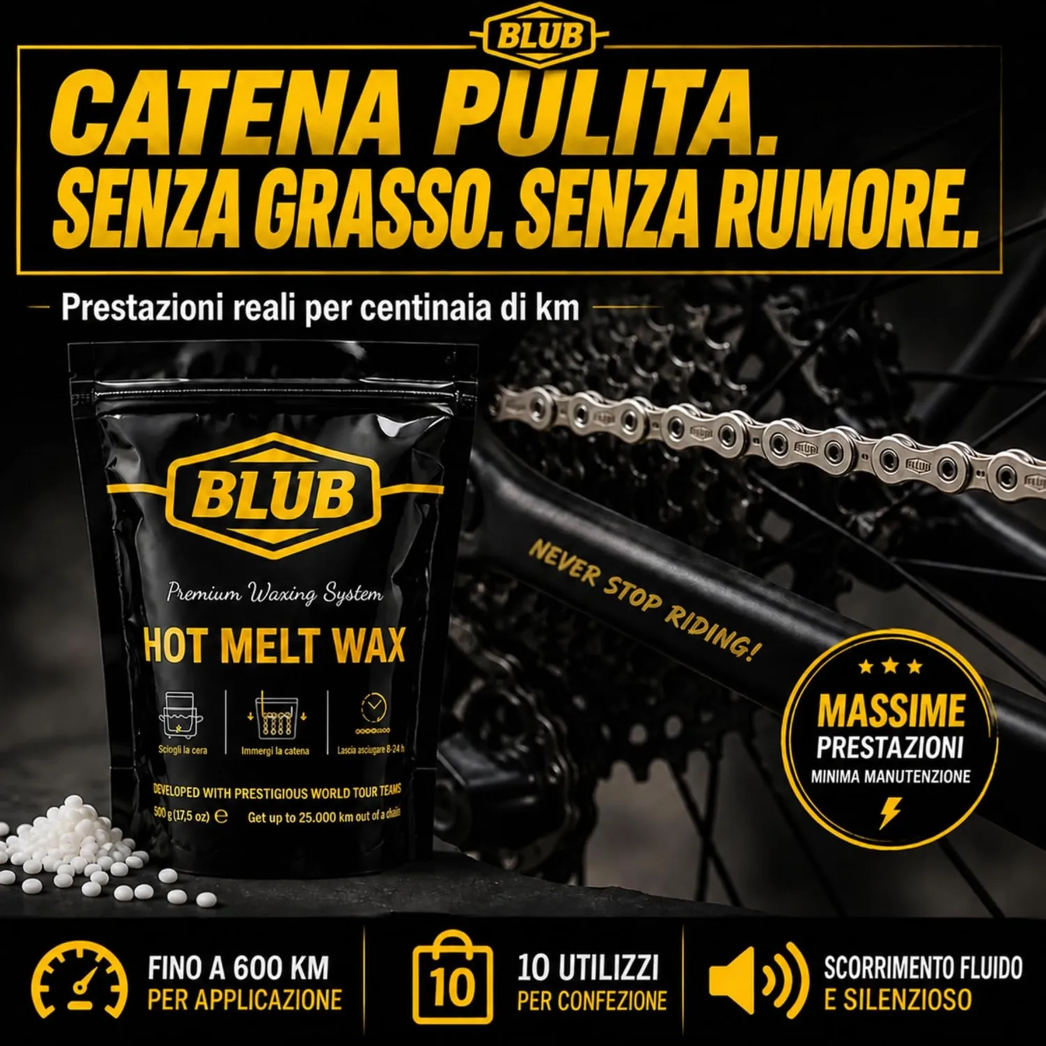 BLUB Hot Wax cera catena bici 500 g ceramica