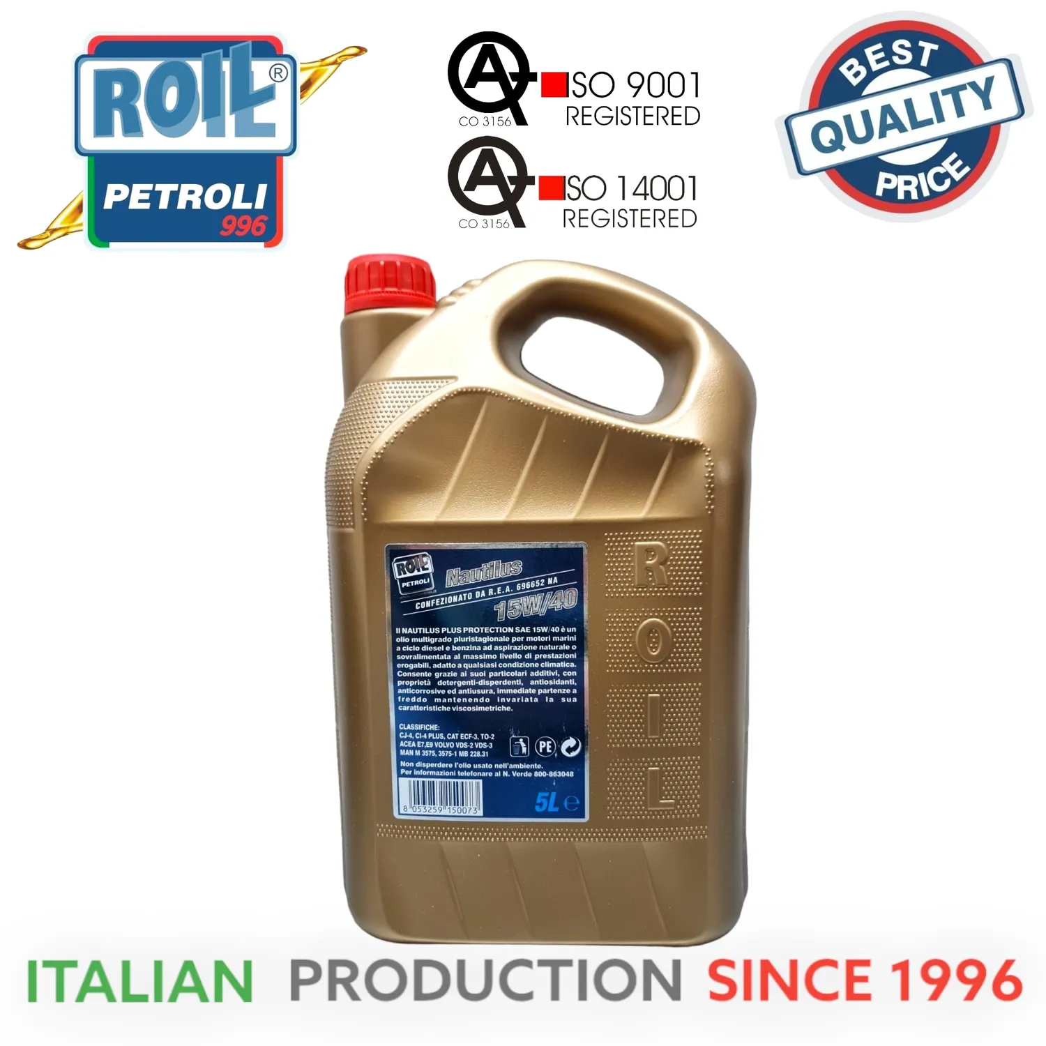 Roil Nautilus Turbo Plus olio nautico VDS-3
