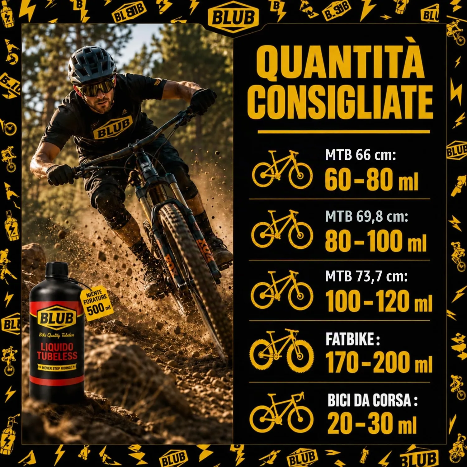 BLUB lattice tubeless MTB antiforatura naturale