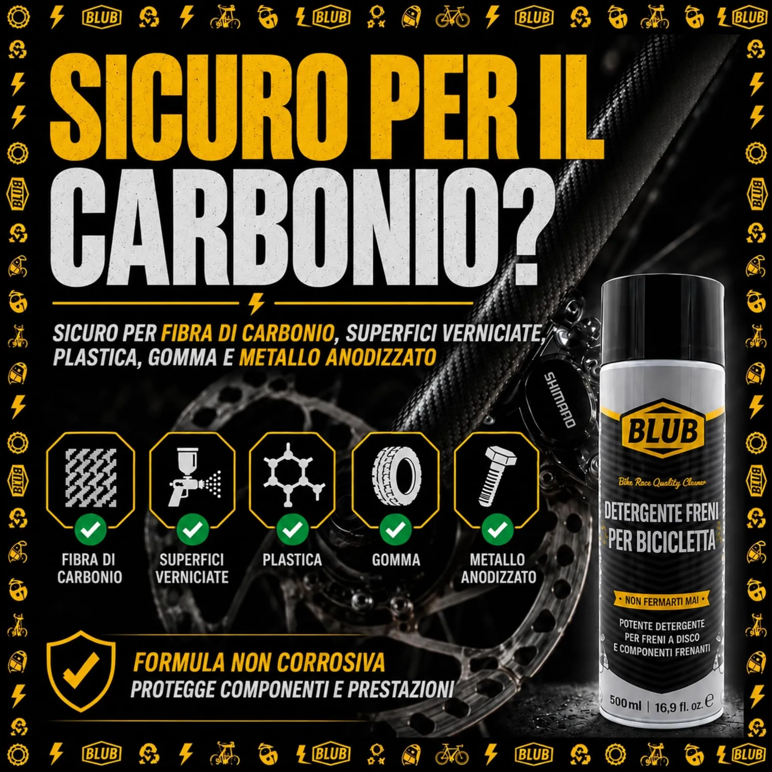 BLUB pulitore freni spray bici disco 500 ml