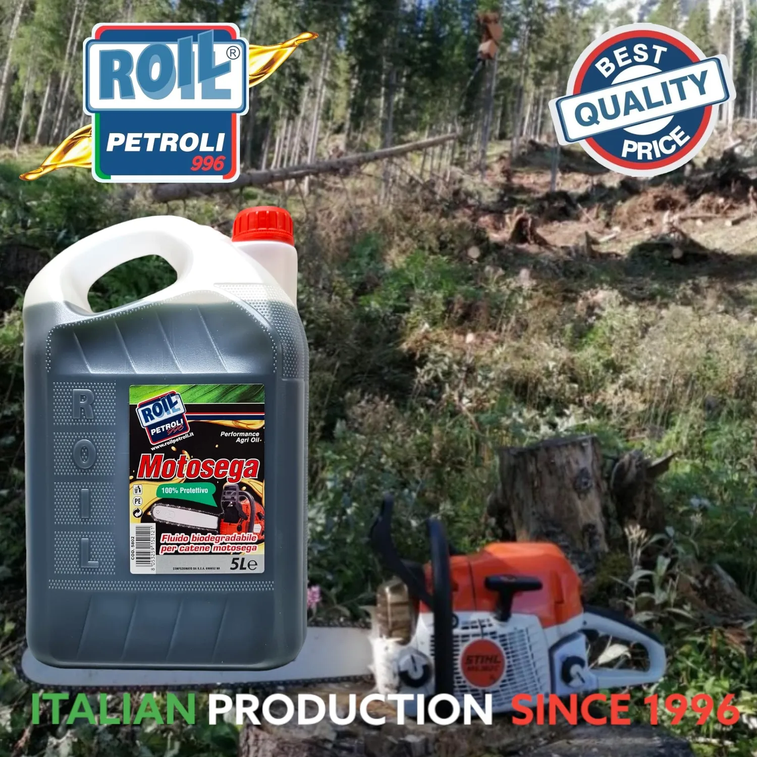 Roil Olio Catena Motosega Bio 5 L Verde