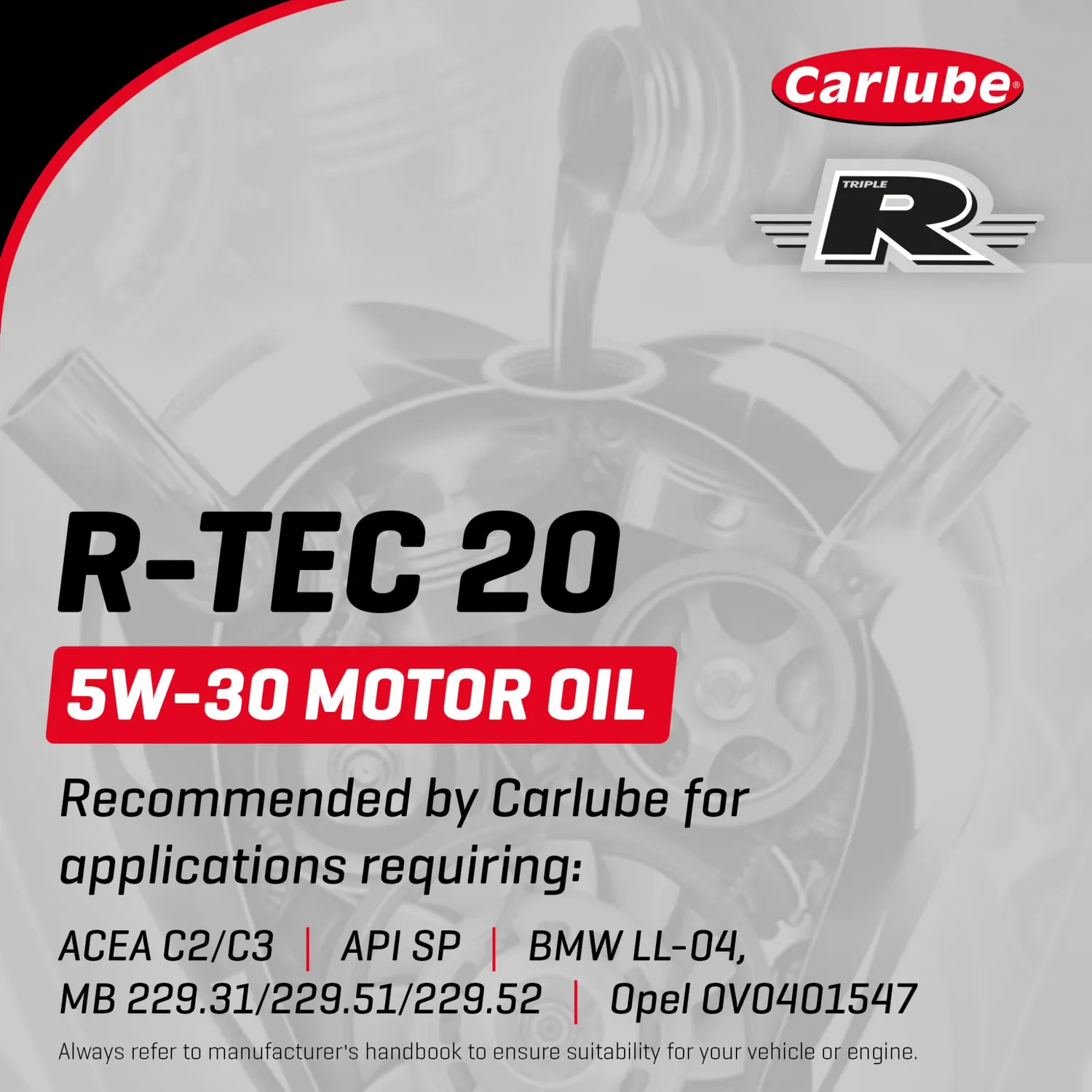 Carlube Triple R R-Tec 20 5W-30 Olio Motore C2/C3