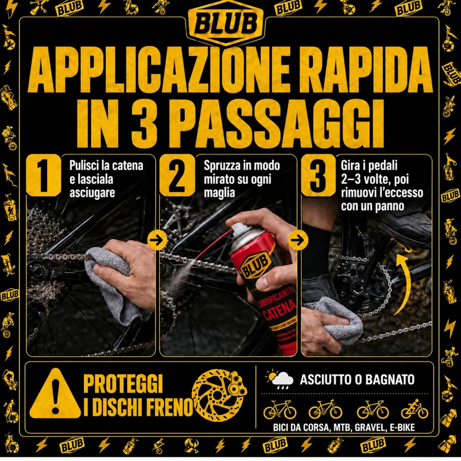 BLUB Lubrificante Catena Bici MTB Spray PTFE 450 ml