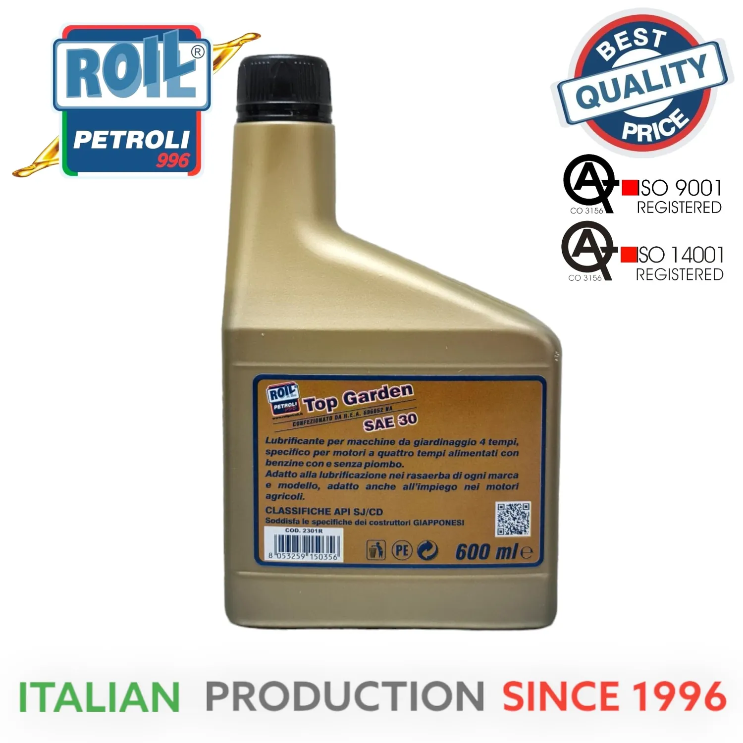 Roil Top Garden SAE 30 Olio Motore 4T 600 ml