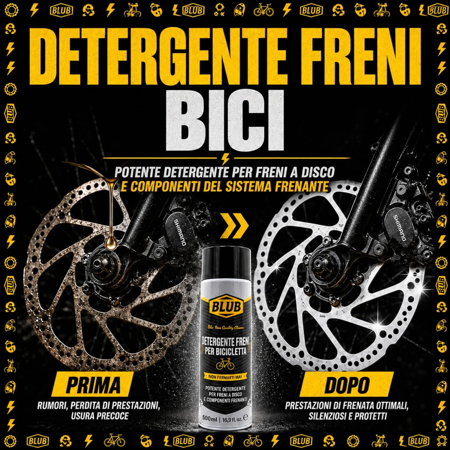 BLUB pulitore freni spray bici disco 500 ml