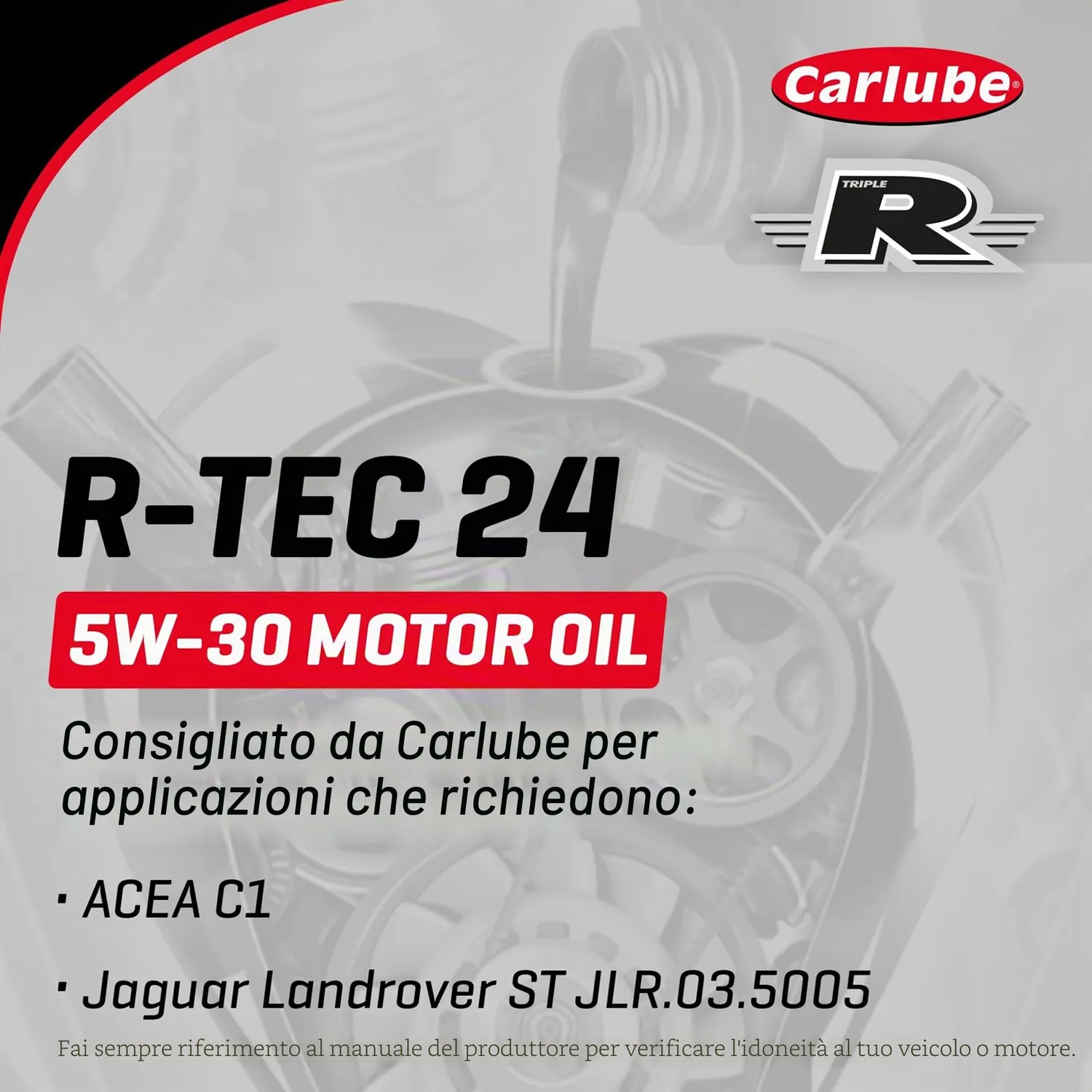Carlube Triple R R-Tec 24 5W-30 olio motore 5L ACEA C1