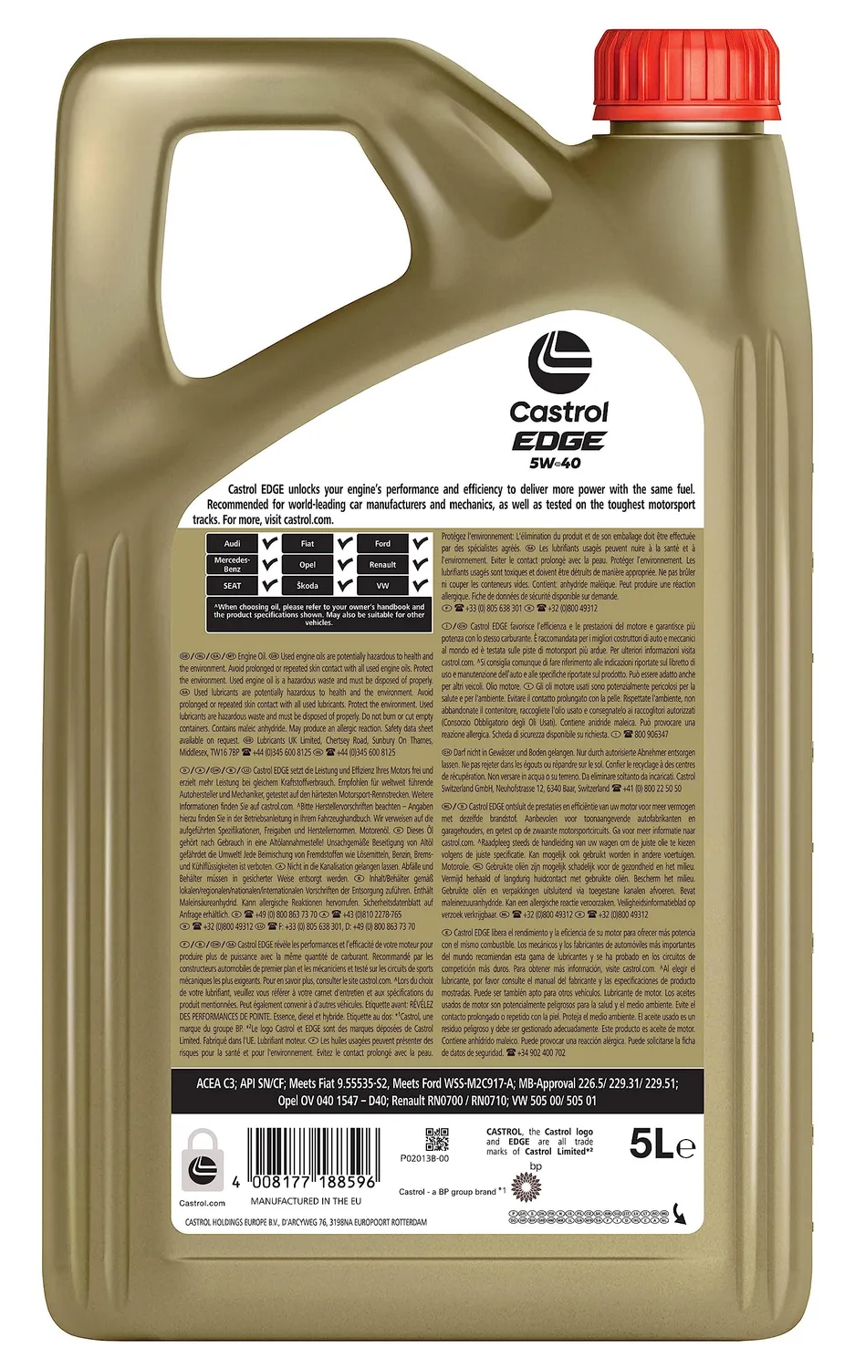 Castrol EDGE 5W-40 olio motore sintetico ACEA C3