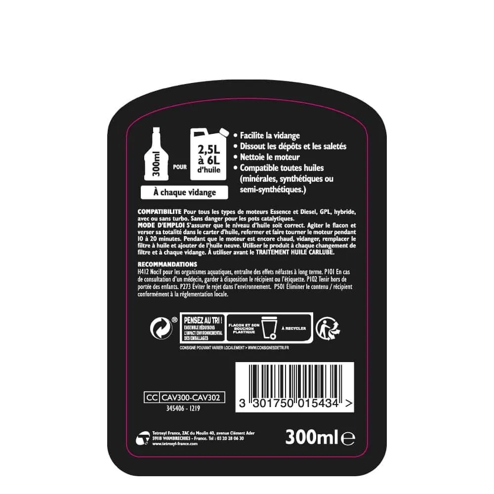 Carlube CAV300 Detergente Motore Pre Cambio Olio 300 ml