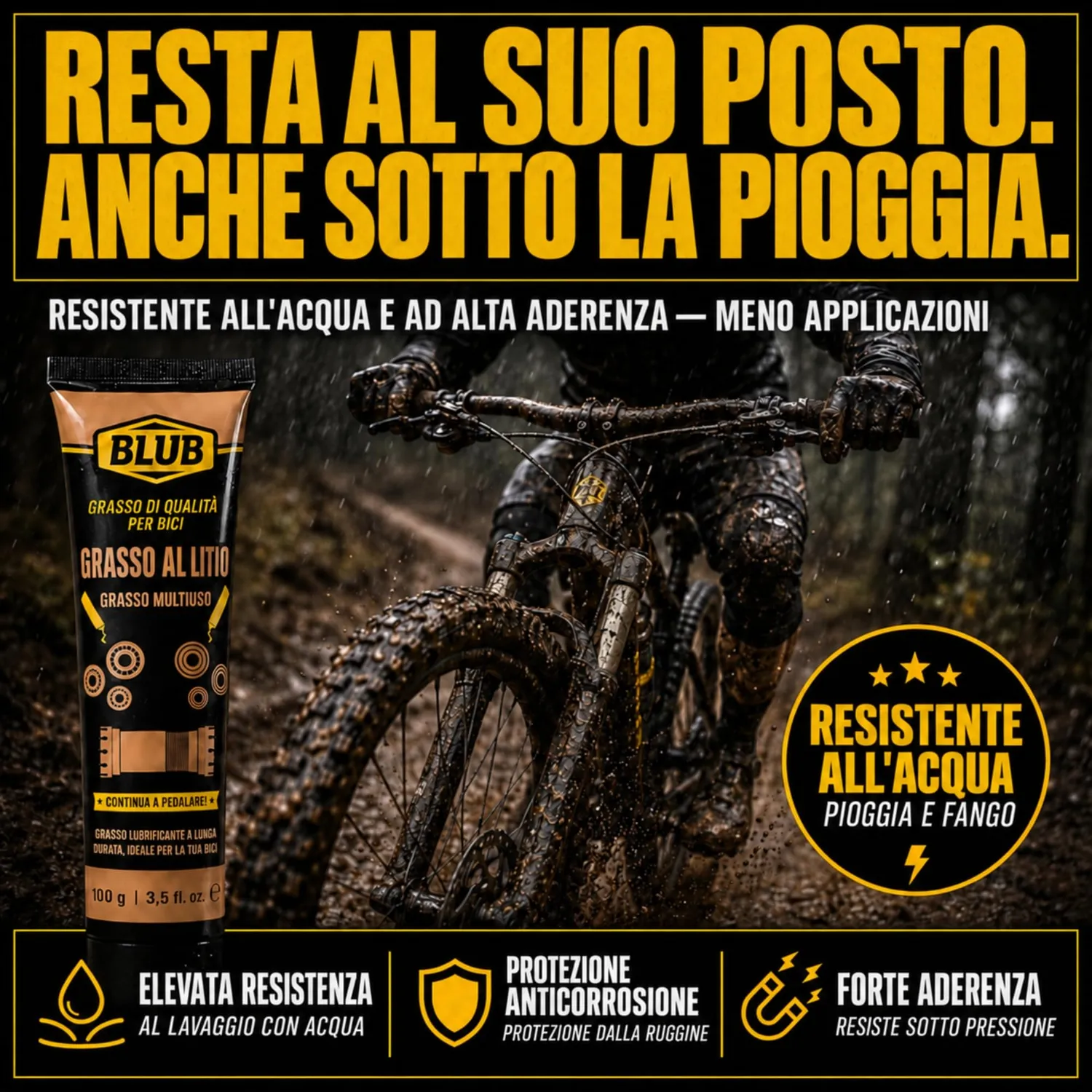 BLUB grasso litio bici NLGI 2 EP ambra 100g