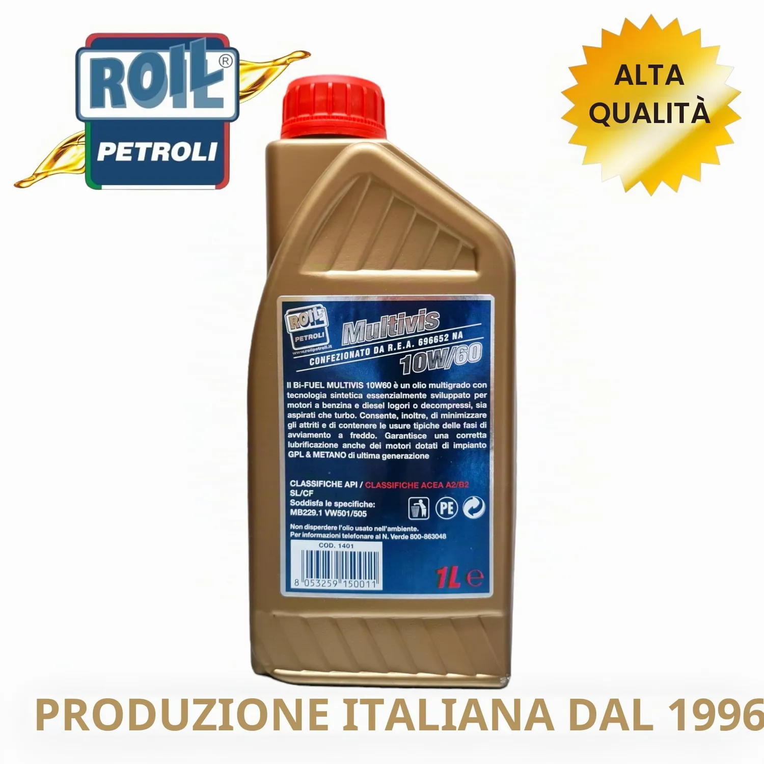 Roil Multivis 20W/60 Olio Motore Auto Storiche