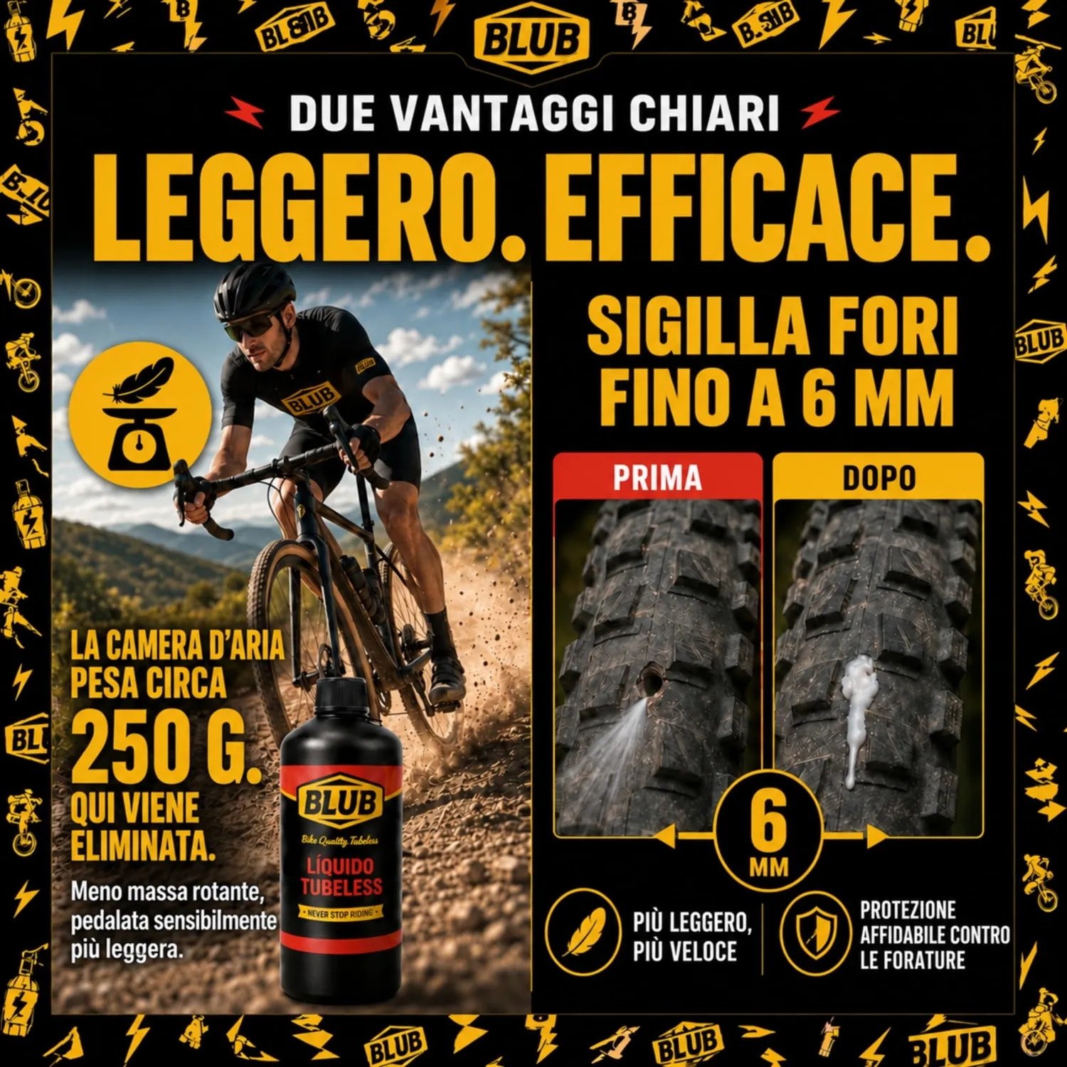BLUB lattice tubeless MTB antiforatura naturale