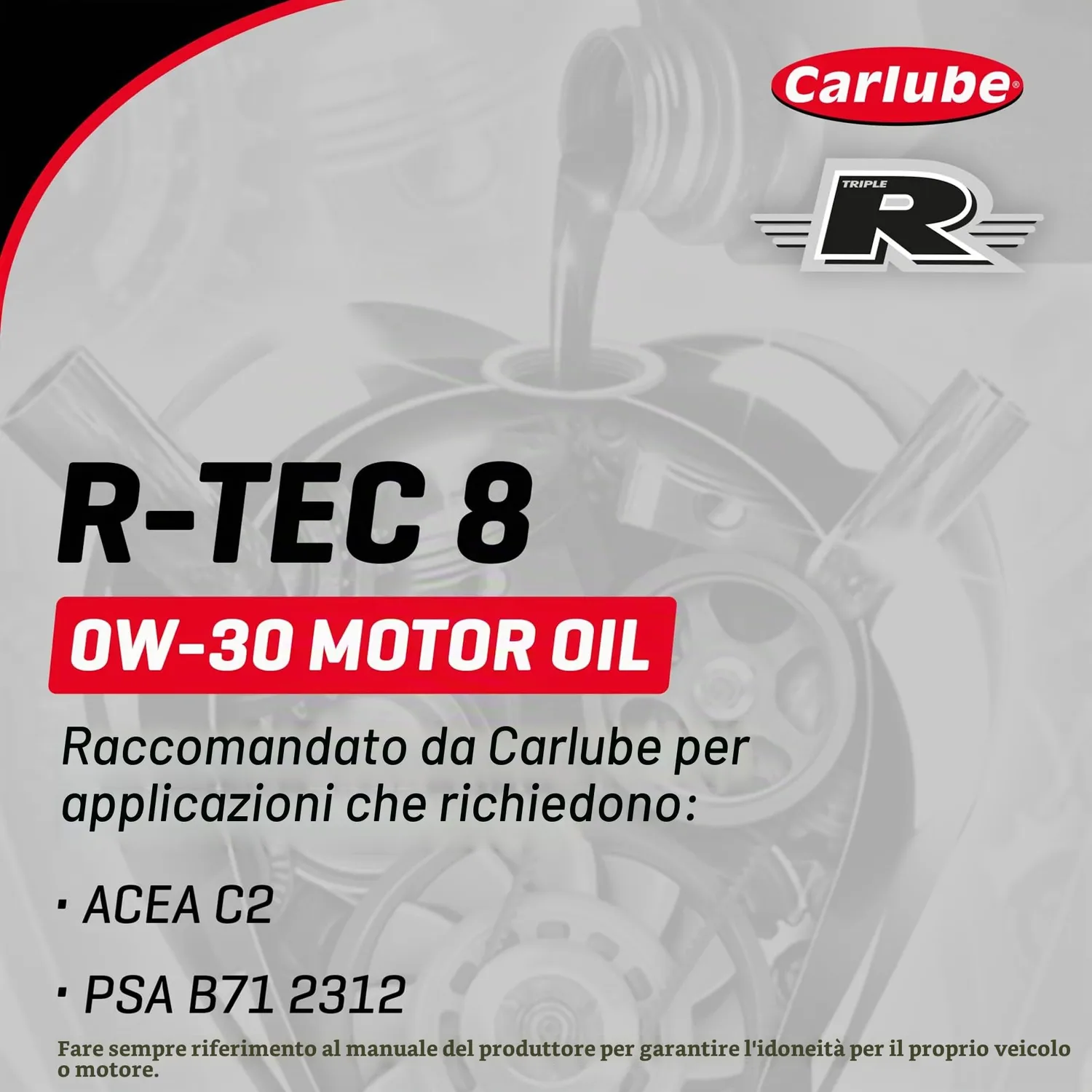 Carlube Triple R 0W-30 R-TEC 8 olio motore