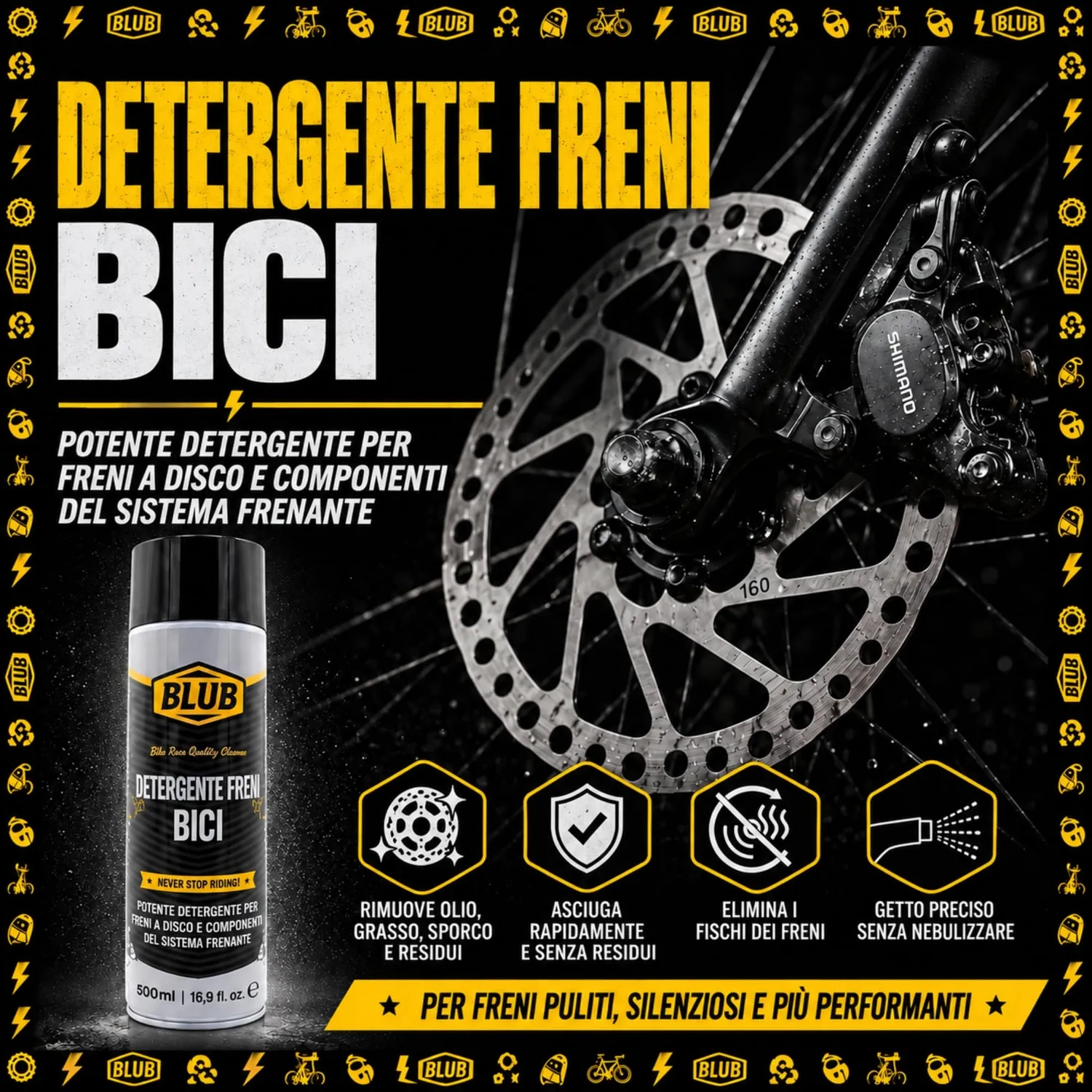 BLUB pulitore freni spray bici disco 500 ml