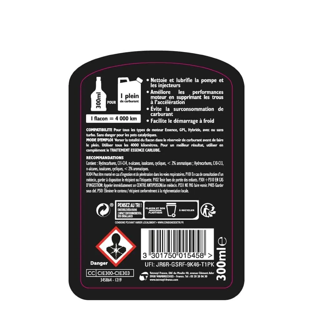 Carlube detergente iniettori benzina 300 ml pulizia motore