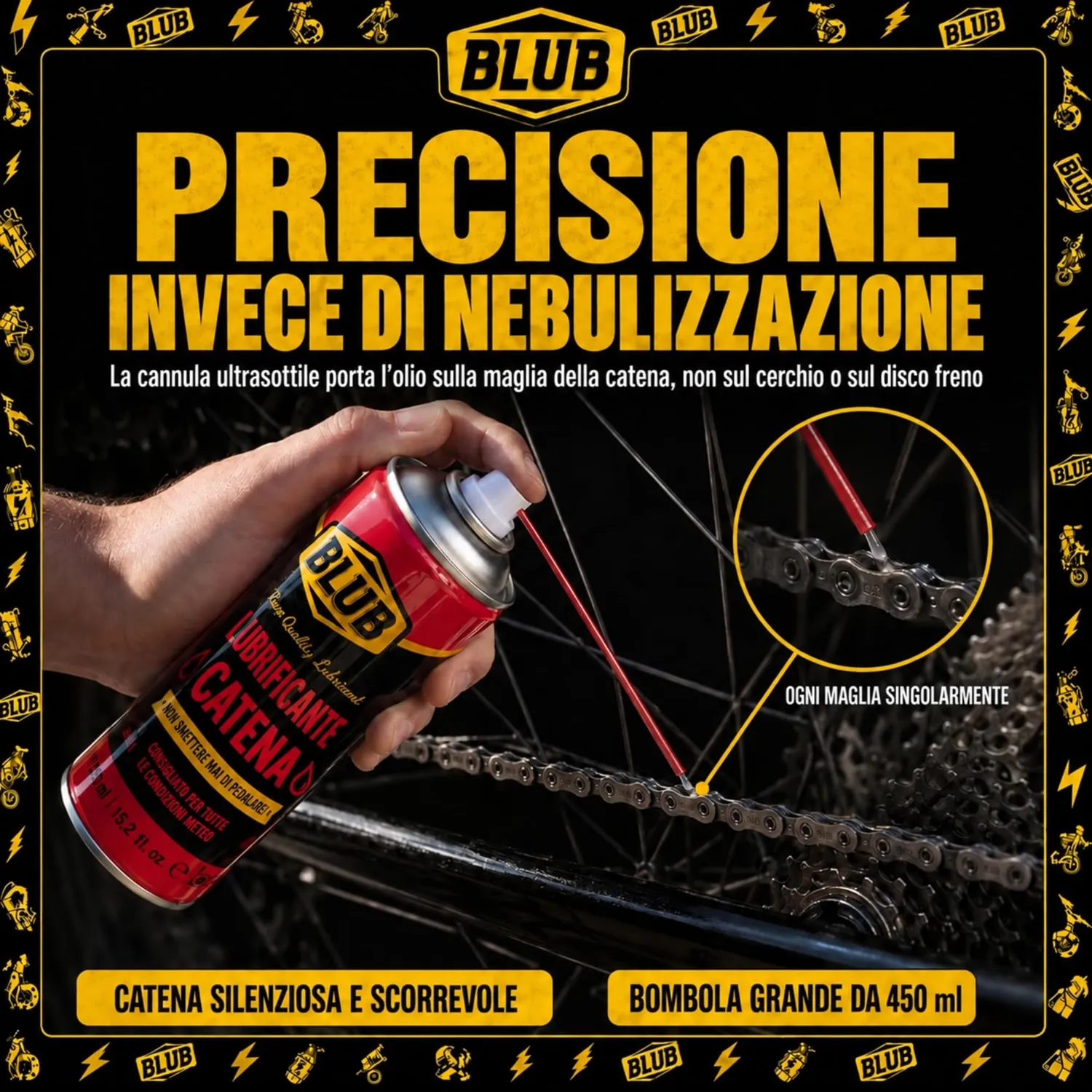 BLUB Lubrificante Catena Bici MTB Spray PTFE 450 ml