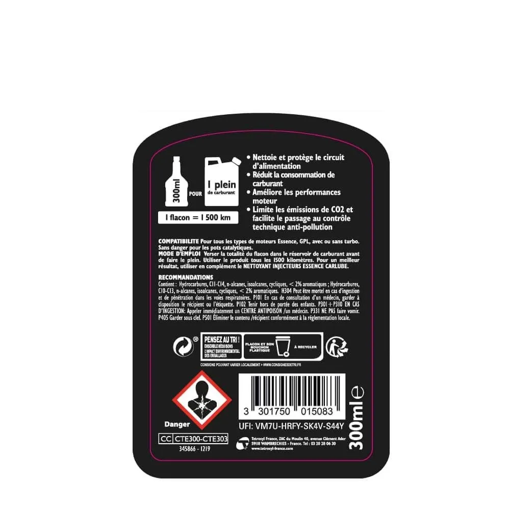 Carlube Additives trattamento benzina 300 ml pulizia iniezione