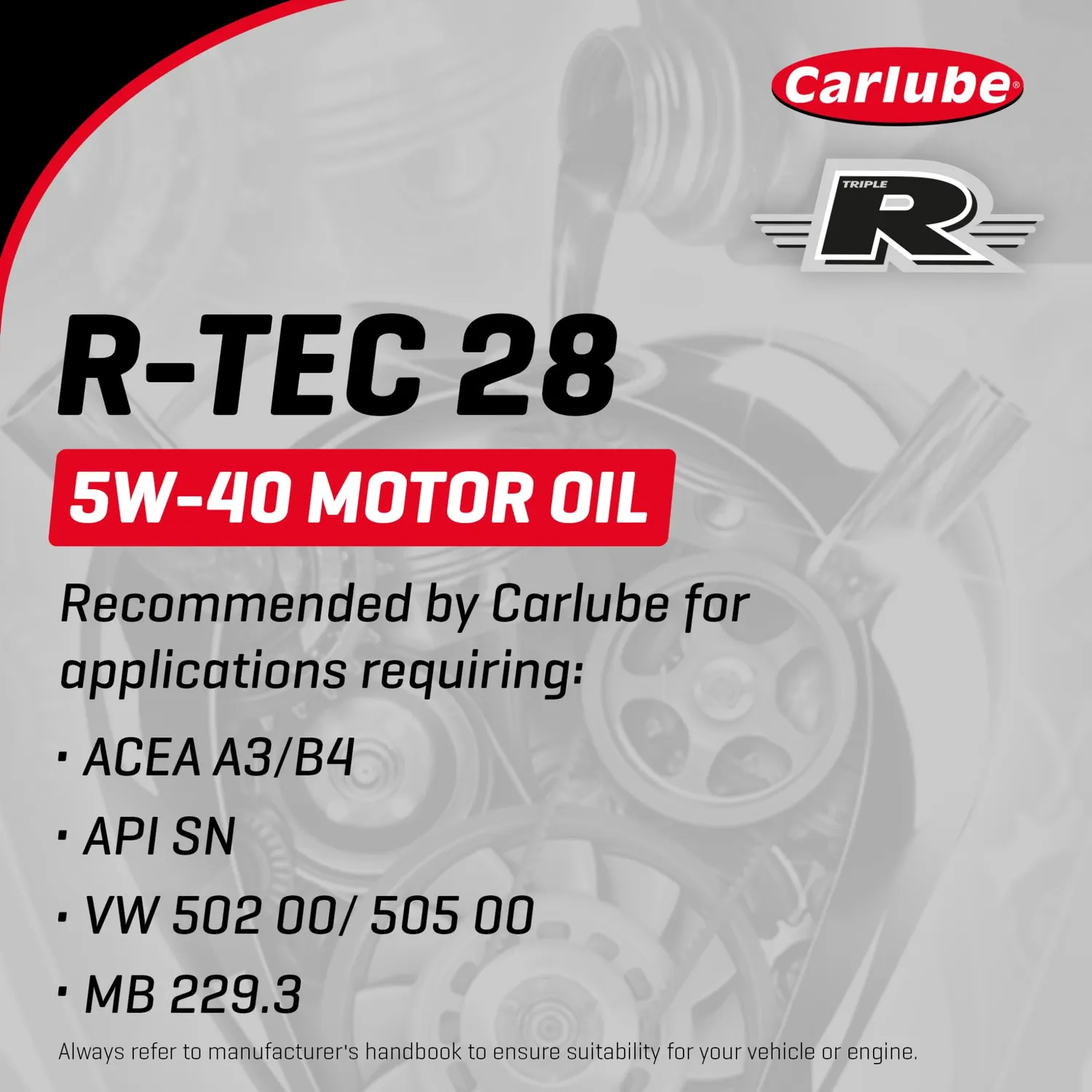 Carlube Triple R R-Tec 28 olio motore 5W-40 sintetico